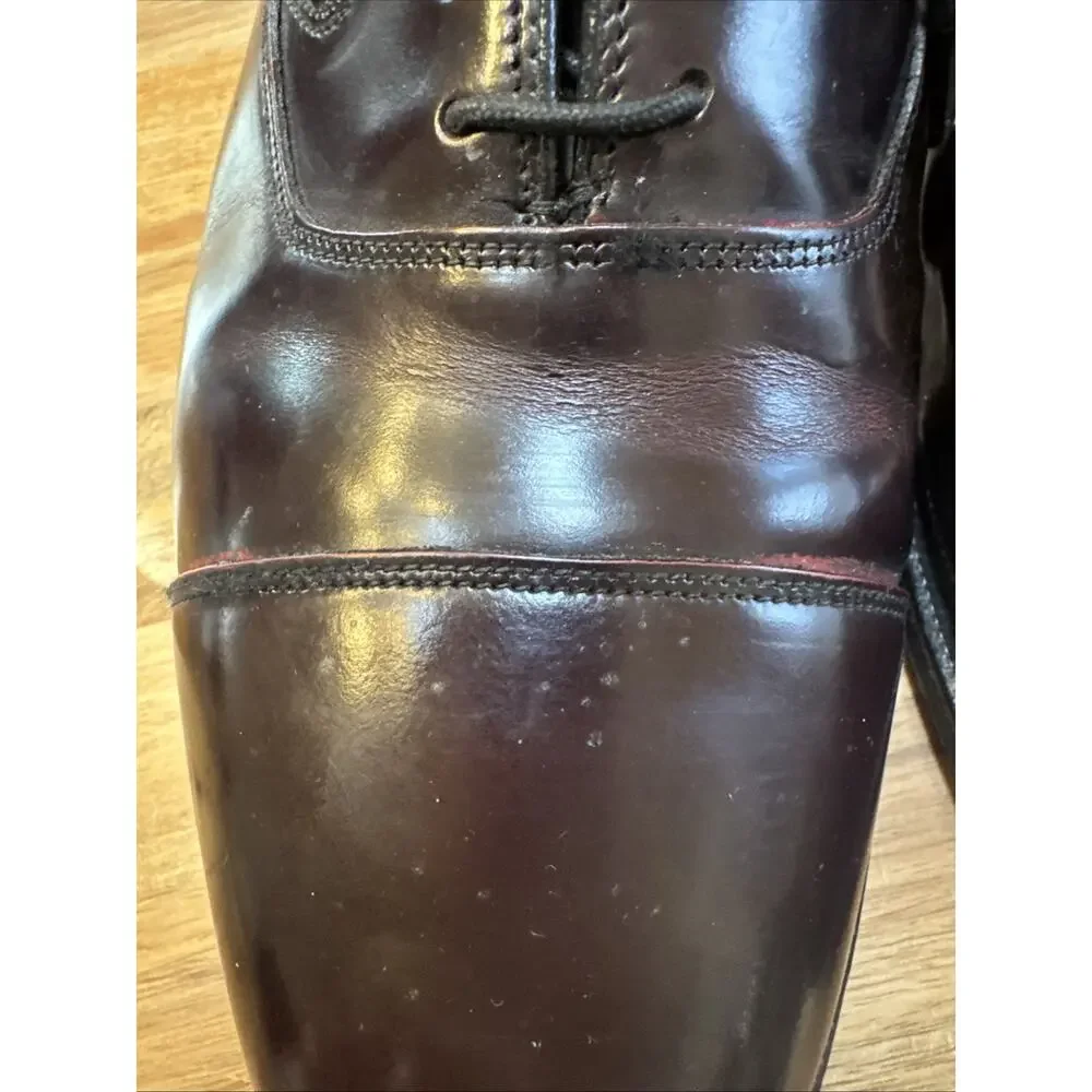 Johnston & Murphy Aristocraft Cap Toe Oxfords‎ Mens 11 D/B Burgundy Oxblood USA